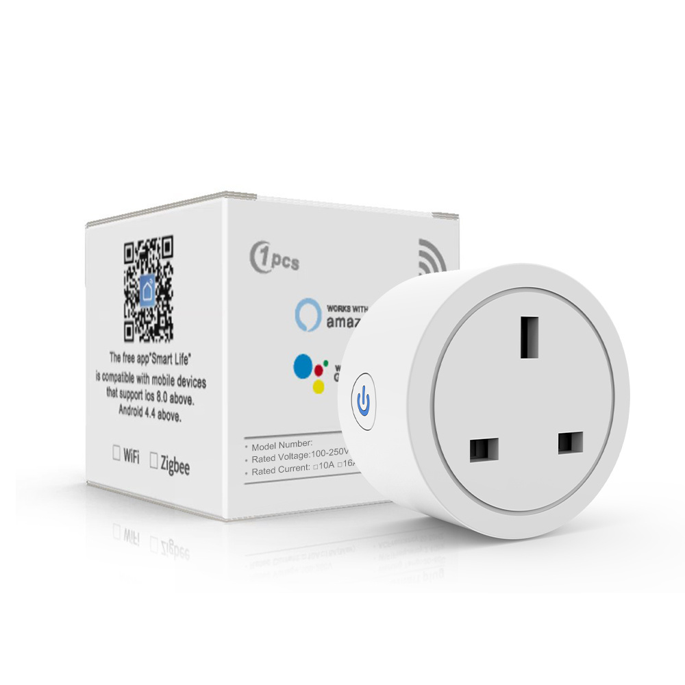 RSH UK Smart Plug Outlet Energy Monitoring Timer APP Voice Control Tuya Alexa Google Home WiFi Smart Power Socket