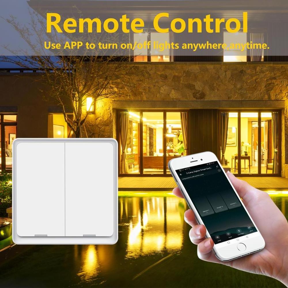 RSH Tuya Zigbee Smart Switch 1/2/3 Gangs Light Switch Wireless On Off Wall Push Button Switch Panel