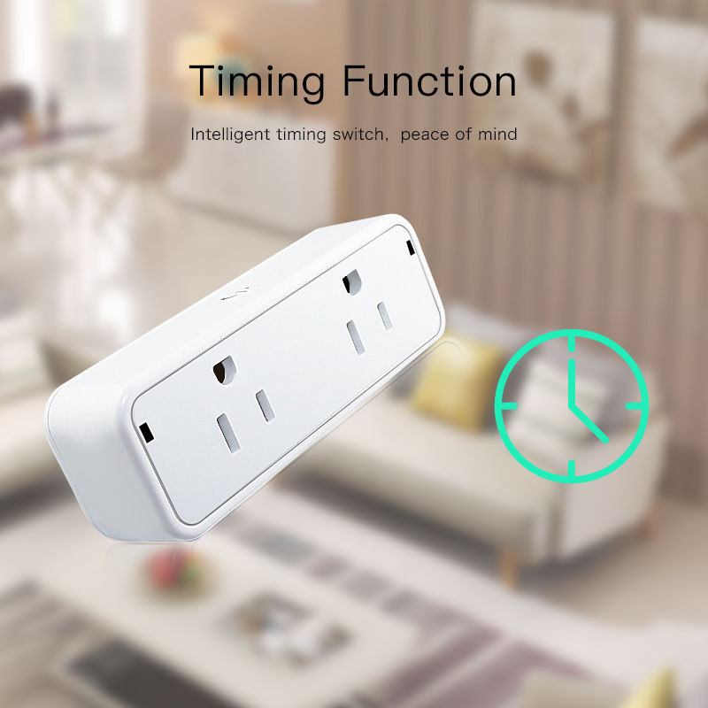 2 in 1 Smart dual-socket WiFi control electrical appliance socket switching power supply smart plug