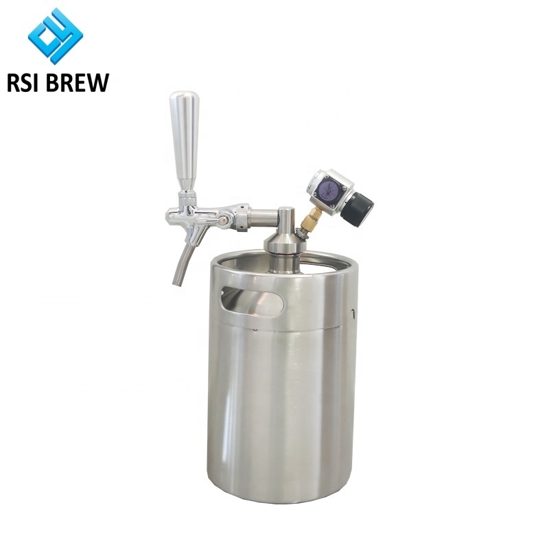 5 liters aluminum mini empty beer keg, small beer keg faucet