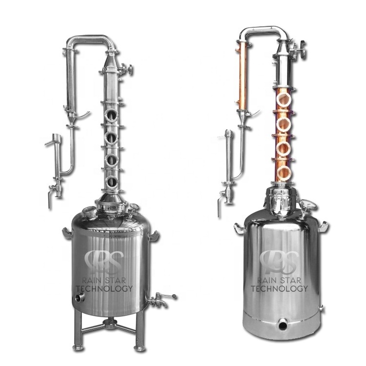 4 inch 6 inch 8 inch glass moonshine still alcohol distillation column with gin basket for vodka, whiskey, gin making