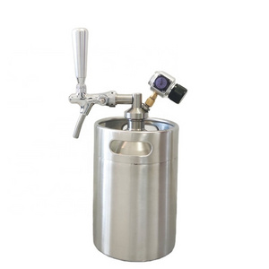 5 liters aluminum mini empty beer keg, small beer keg faucet