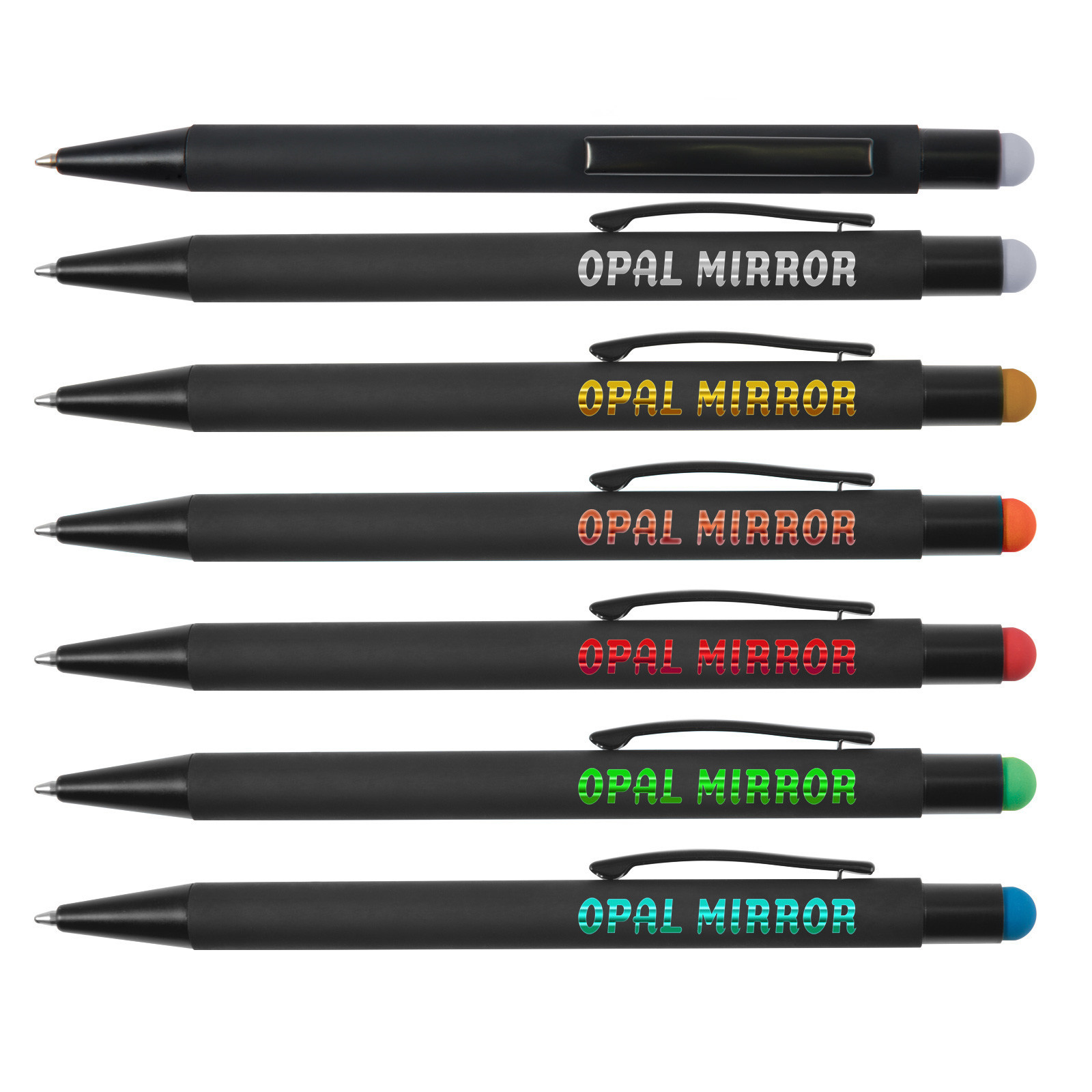 Black Rubber coating mirror finishing Metal Aluminium Stylus Ball Ballpoint Pen with soft feel coating and Stylus