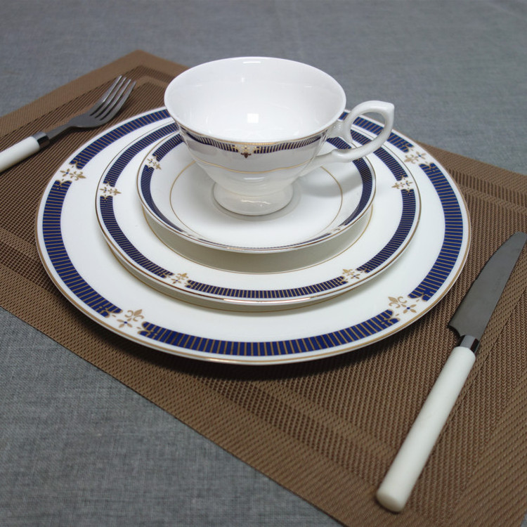 Hot sale dinnerware sets ceramic dinner set fine bone china tableware set with gold decal porcelain