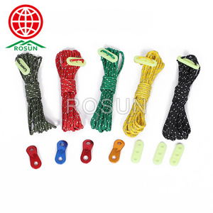 1/8" Reflective Tent Guide Ropes Lightweight Guy Line Cord with  Adjuster Guyline Tent Cord Tensioner for Camping Hiking