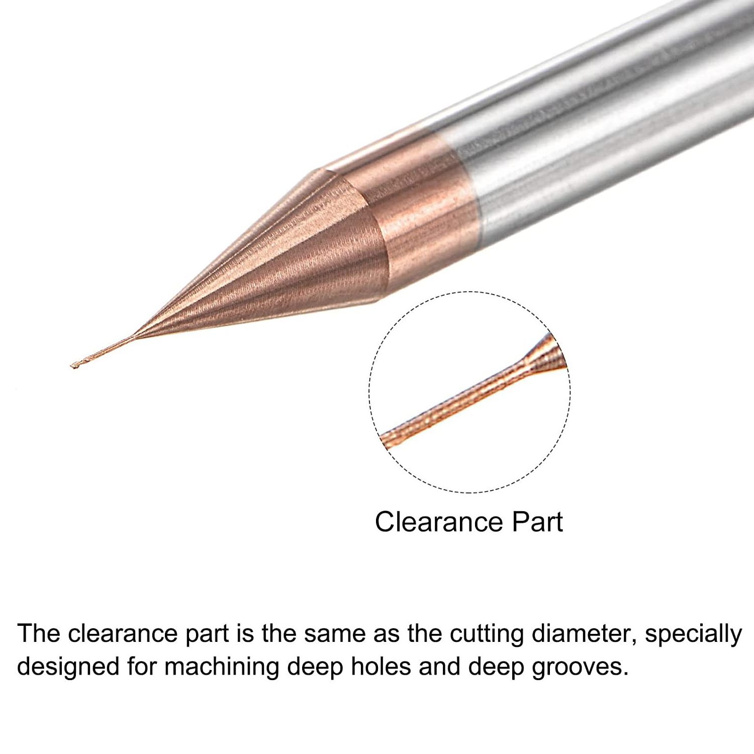 Micro Diameter Carbide End mill 0.1mm 0.2mm 0.3mm 0.4mm/1mm HRC60 Deep Groove DLC Flat Endmill Milling Cutter Tools