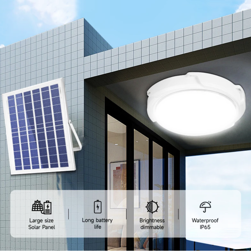 Factory Solar Indoor Ceiling Light with Solar Panel Remote Control Indoor Solar Light Home House