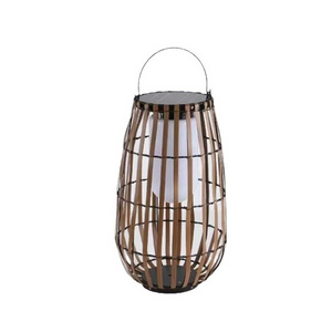 Solar Lantern Outdoor Waterproof Retro Rattan Lantern with Handle Outdoor rattan pendant Warm LED Lanterns Edison Bulb