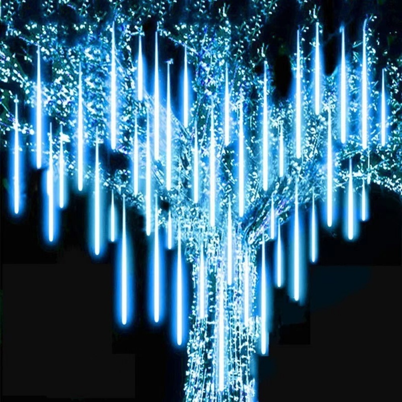 Outdoor Waterproof Solar Icicle Falling Rain Lights Fairy String Lights For Wedding Holiday Party