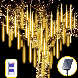 Solar Meteor Shower Lights Outdoor LED Meteor Christmas Lights garland Falling Rain Lights for Party