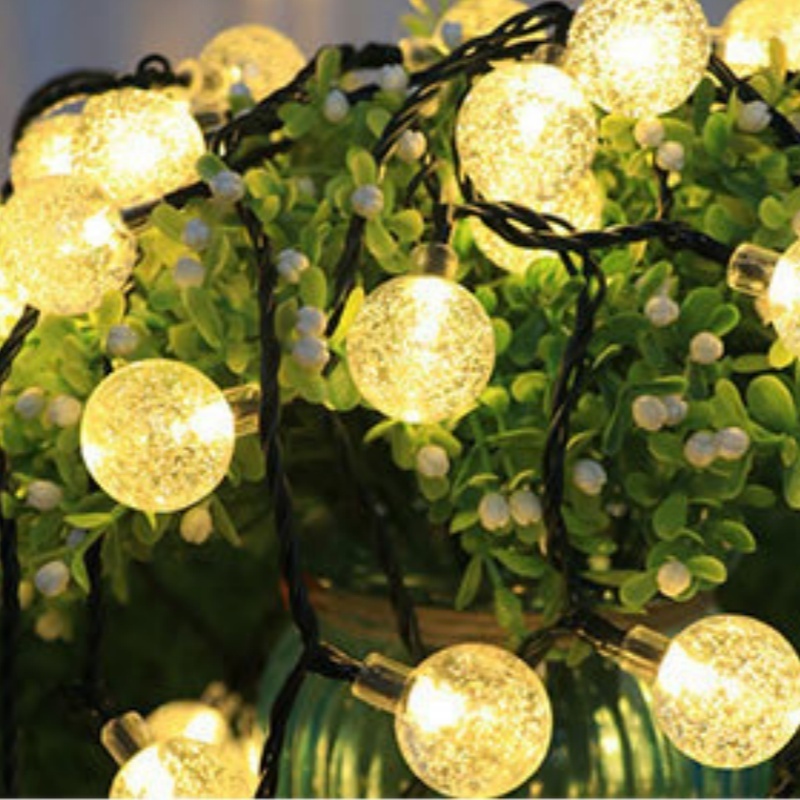 IP65 Crystal Solar Bubble Ball Led String Lights 100 LED Solar Outdoor Lights For Halloween Christmas Party