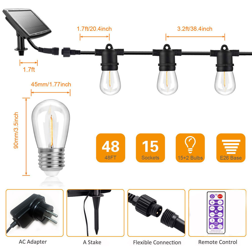 Hot Sale Solar String Lights Series 15m 15Leds Outdoor Christmas Laser Light For Holiday/Home/Garden/Party Decorations