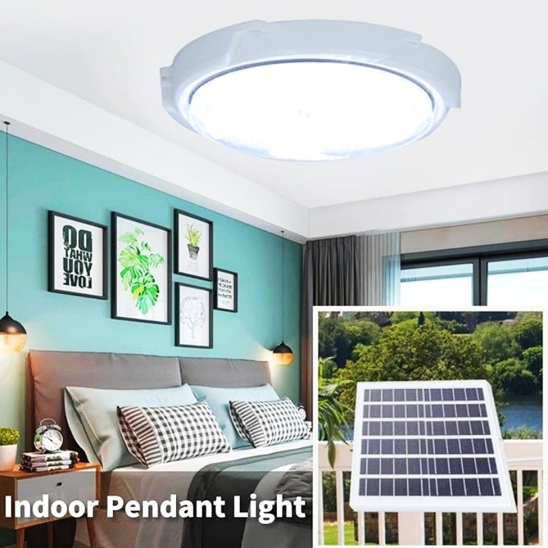 Factory Solar Indoor Ceiling Light with Solar Panel Remote Control Indoor Solar Light Home House