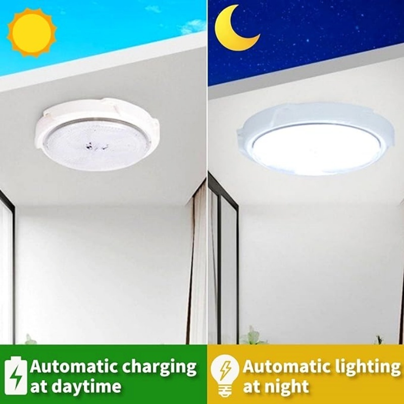 Factory Solar Indoor Ceiling Light with Solar Panel Remote Control Indoor Solar Light Home House