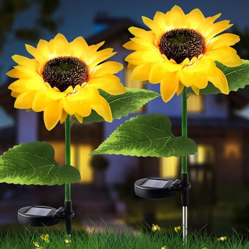 Solar one Sunflower Lantern Landscape Lamp Waterproof Outdoor LED Solar Garden Sunflower Light for Park Yard Decoration