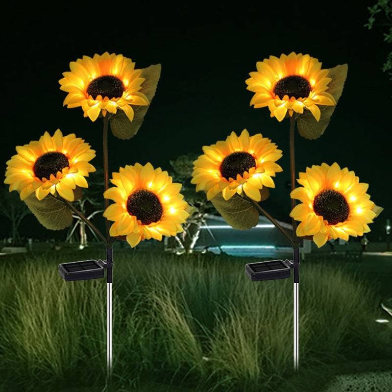 Solar one Sunflower Lantern Landscape Lamp Waterproof Outdoor LED Solar Garden Sunflower Light for Park Yard Decoration