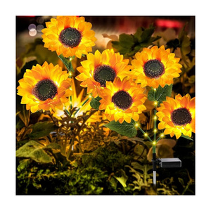 Solar Led Simulation Flower Luminous Sunflower Flower Outdoor Waterproof Decorative Ground Plug Landscape Solar Garden Light