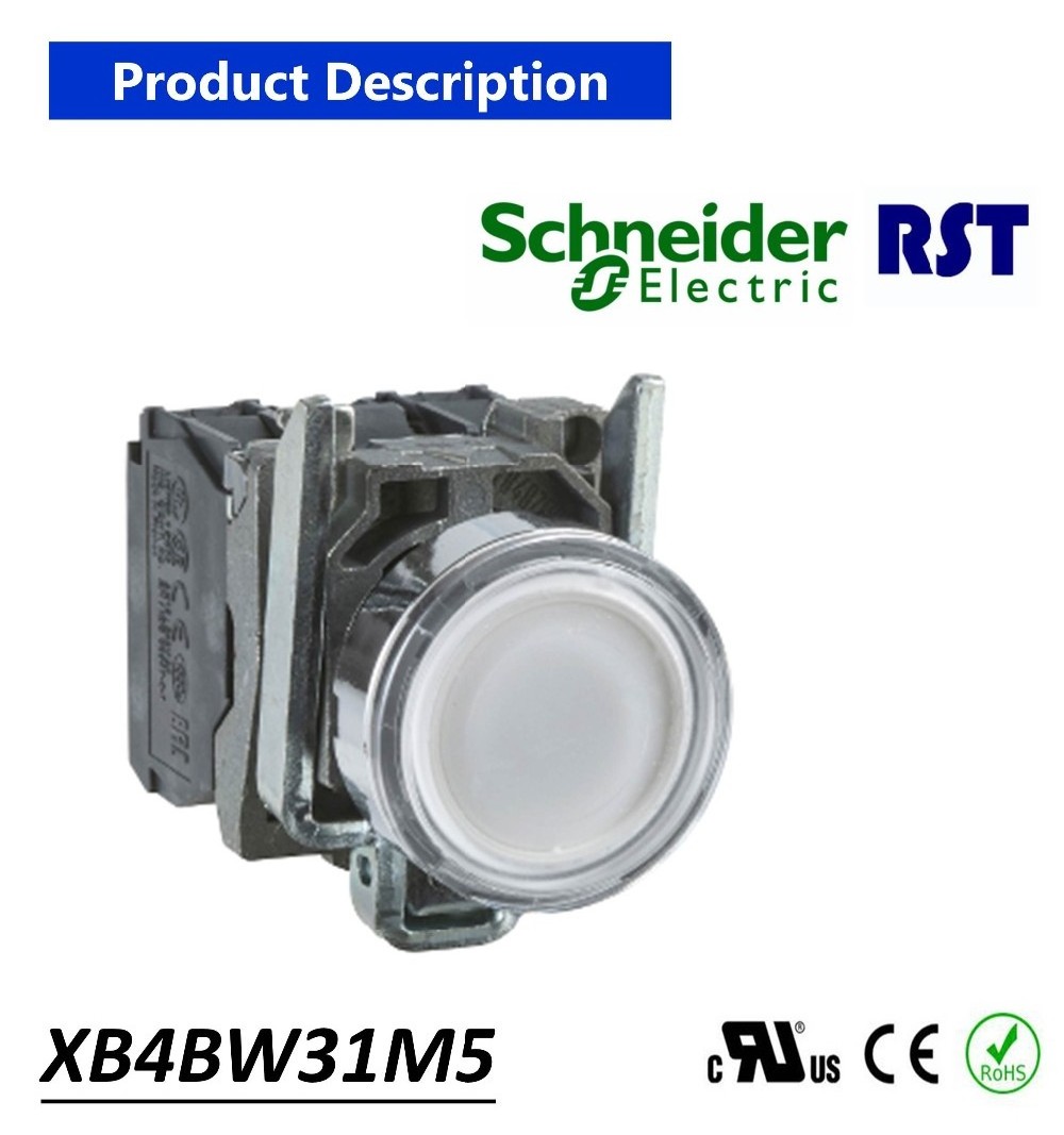 Schneider XB4BW31M5 22mm 1NO white spring return momentary push button switch