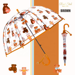 RST animal printing bubble mushroom transparent umbrella clear baby umbrella