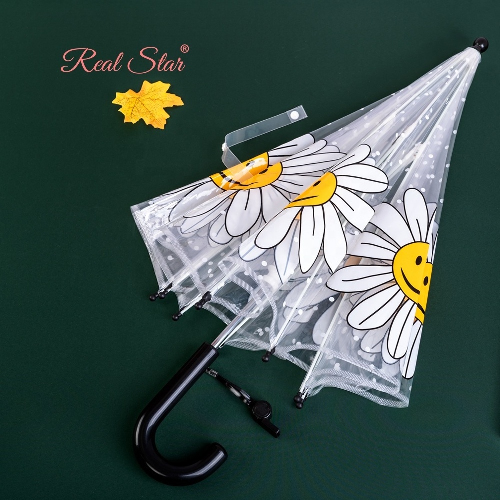 RST New arrival clear dome safe manual open children umbrella bubble shape kids umbrella with whistle