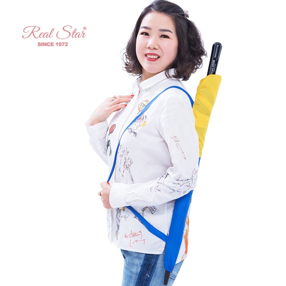 Real Star no tips blunt umbrella 6 ribs fiberglass frame unique shape golf umbrella with bags