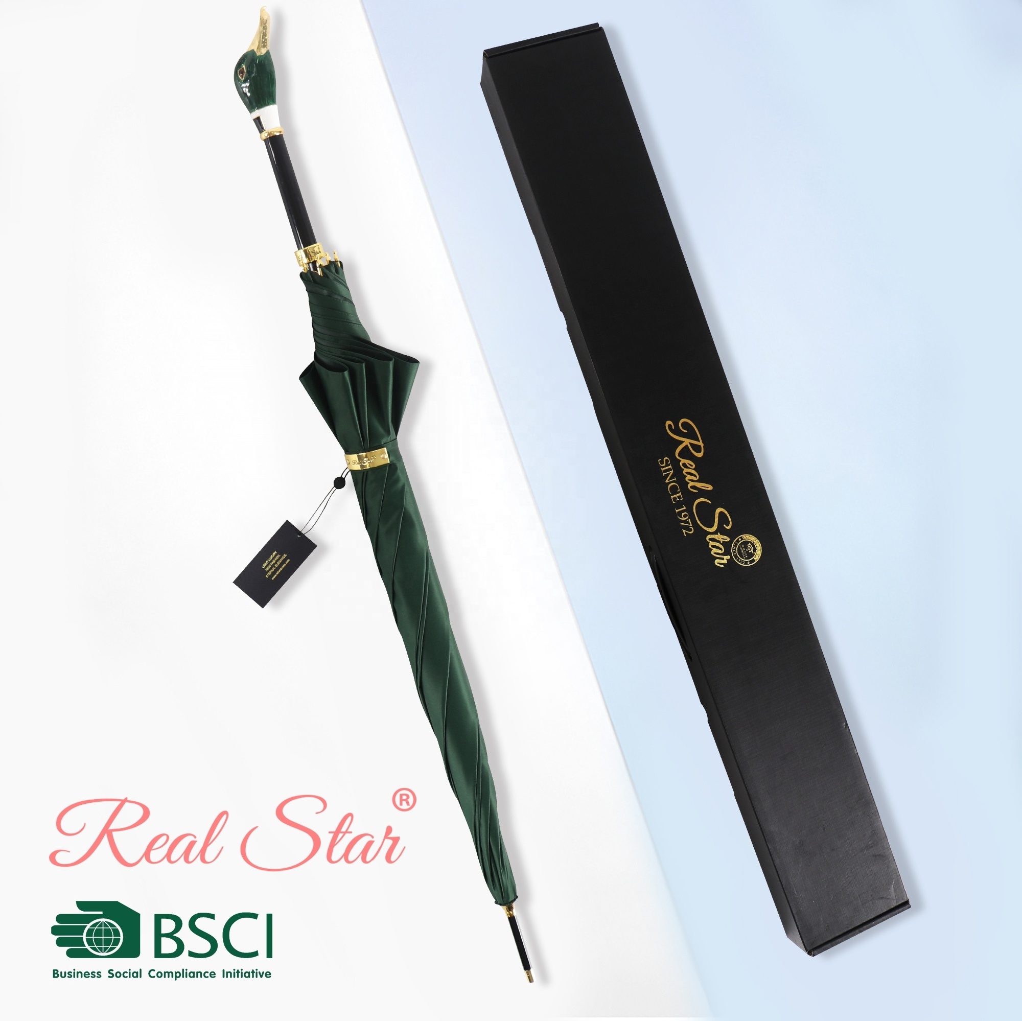 RST Real Star luxury duck animal handle high end man umbrella luxury gift umbrella