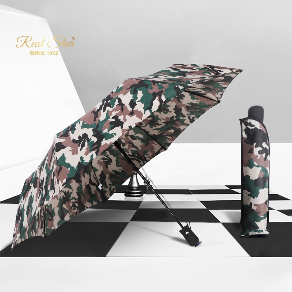 Happy Swan army green classic umbrella man auto open fold camouflage umbrella