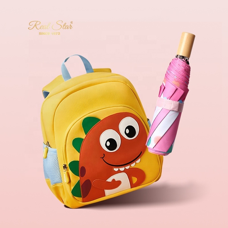 Happy Swan 3 fold portable children schoolbag umbrella kid folding cartoon umbrella