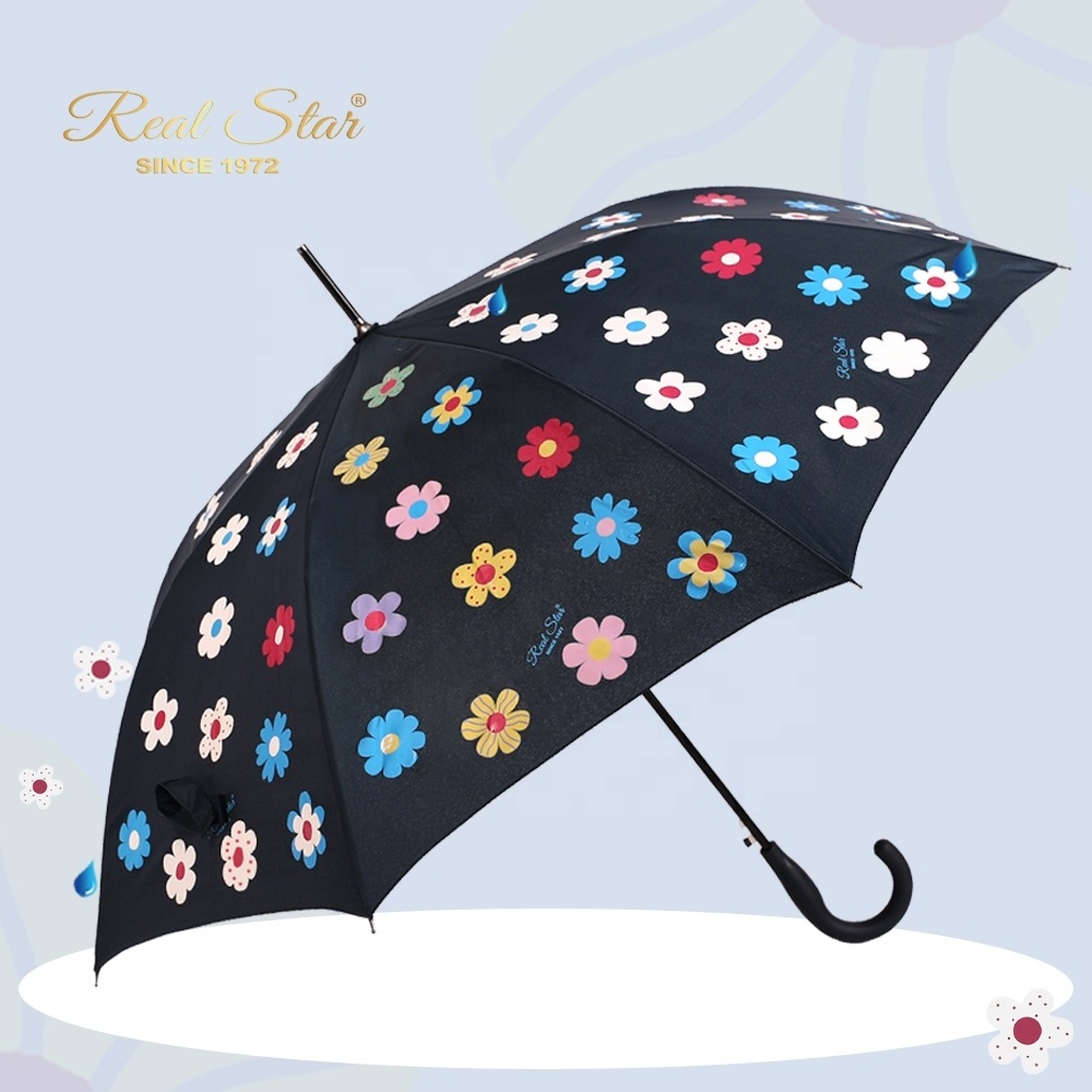 RST new magic water color changing flower umbrellas custom printing change color umbrella