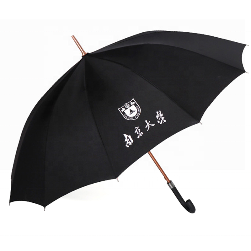 RST whole sale custom Long auto open 12 ribs big size cane umbrella Stick Umbrellas with logo for promotion