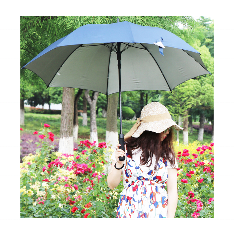 RST wind resistant custom sunshade auto silver coating carbon fiber big golf umbrella promotion EVA foam handle umbrella