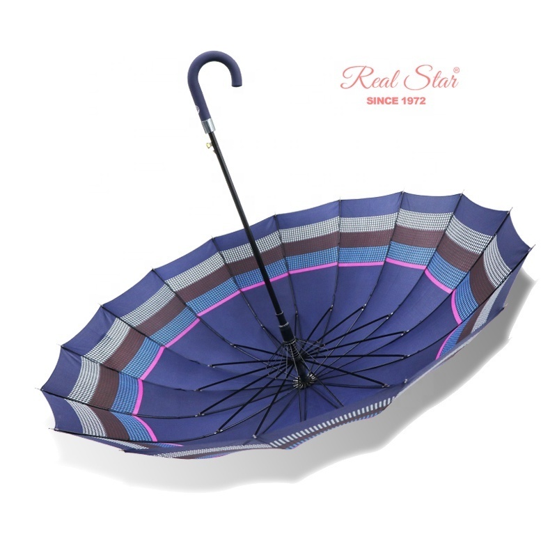 RST Real Star fashion design whole sale long umbrellas big straight rain gear  Chinese 16 ribs umbrella