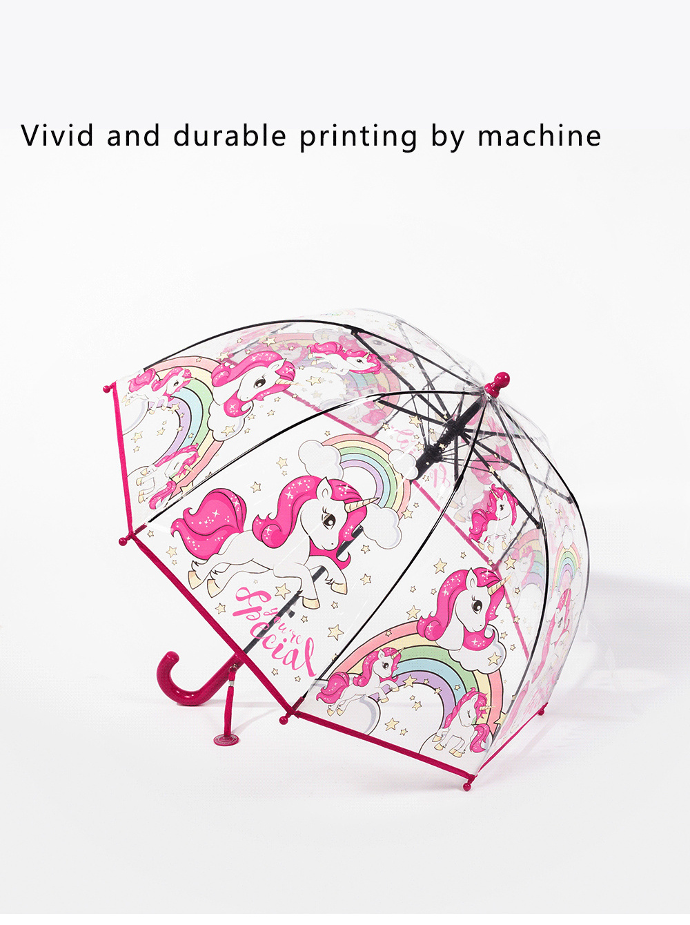 RST Guangzhou wholesale kids cheap umbrella new dome 19 inch small size clear unicorn umbrella