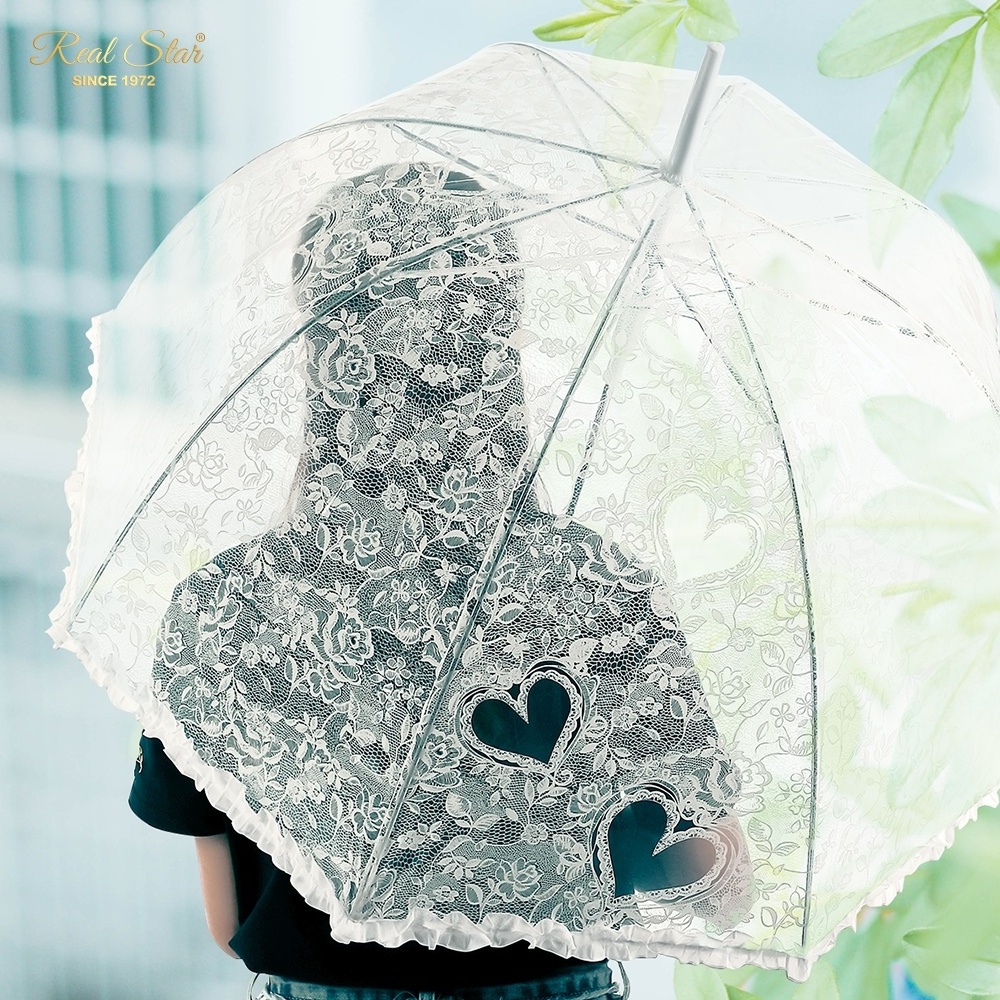 RST crystal handle automatic transparent white clear umbrella  dome wedding decoration umbrella