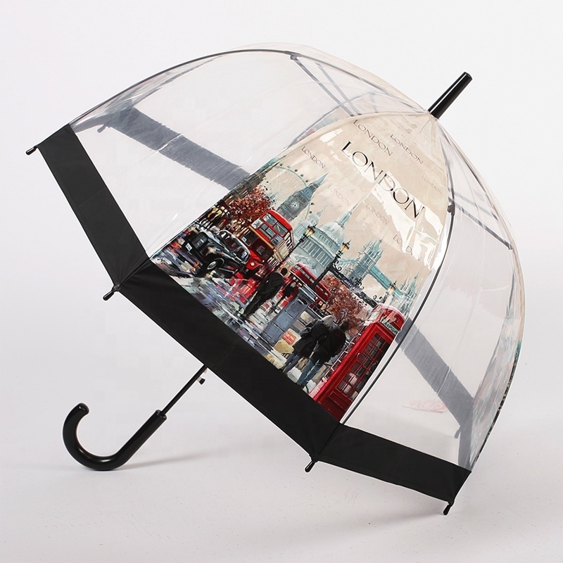 RST cheap wholesale rain clear umbrella Transparent Dome Birdcage Umbrella