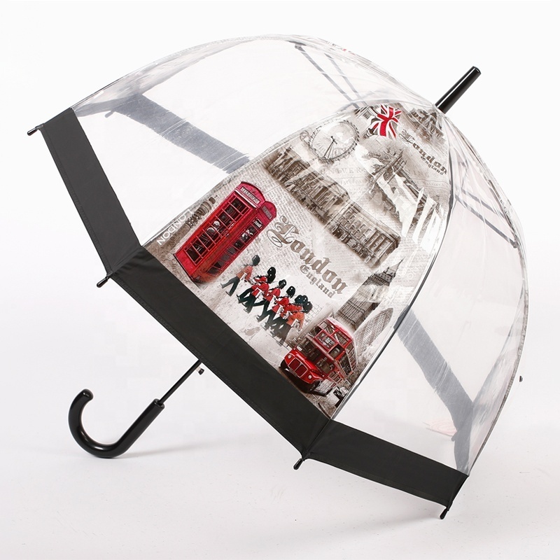 RST cheap wholesale rain clear umbrella Transparent Dome Birdcage Umbrella