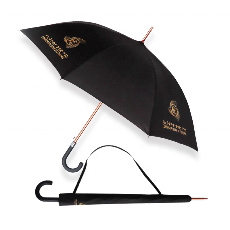 RST Chinese golden shaft wholesale private label custom logo10 ribs 25 inches straight full body umbrella for sale