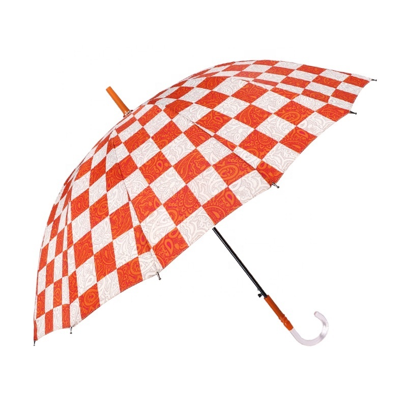 RST promotional special umbrella crystal handle lattice big yellow straight flower frame umbrella logo