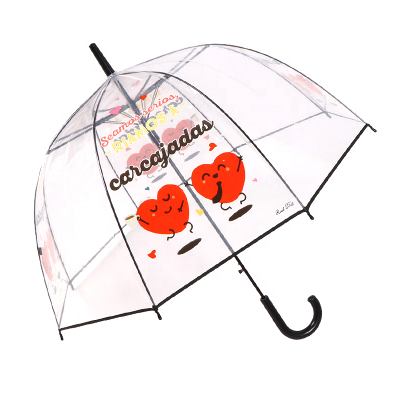 RST hot sale parapluies transparents unicorn heart shape outdoor clear umbrella automatic rain plastic transparent umbrella