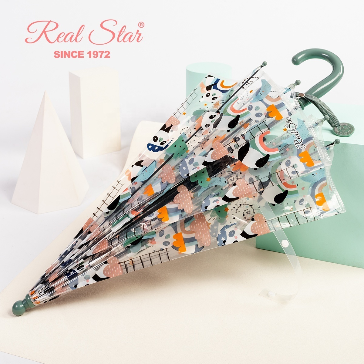 RST new cartoon clear kid umbrella animal printing child umbrella boys and girls gifts