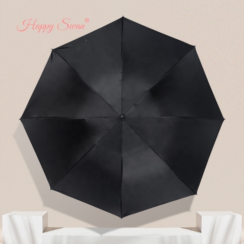 Happy Swan cheap wholesale gift umbrella black small fold umbrella for logo printing