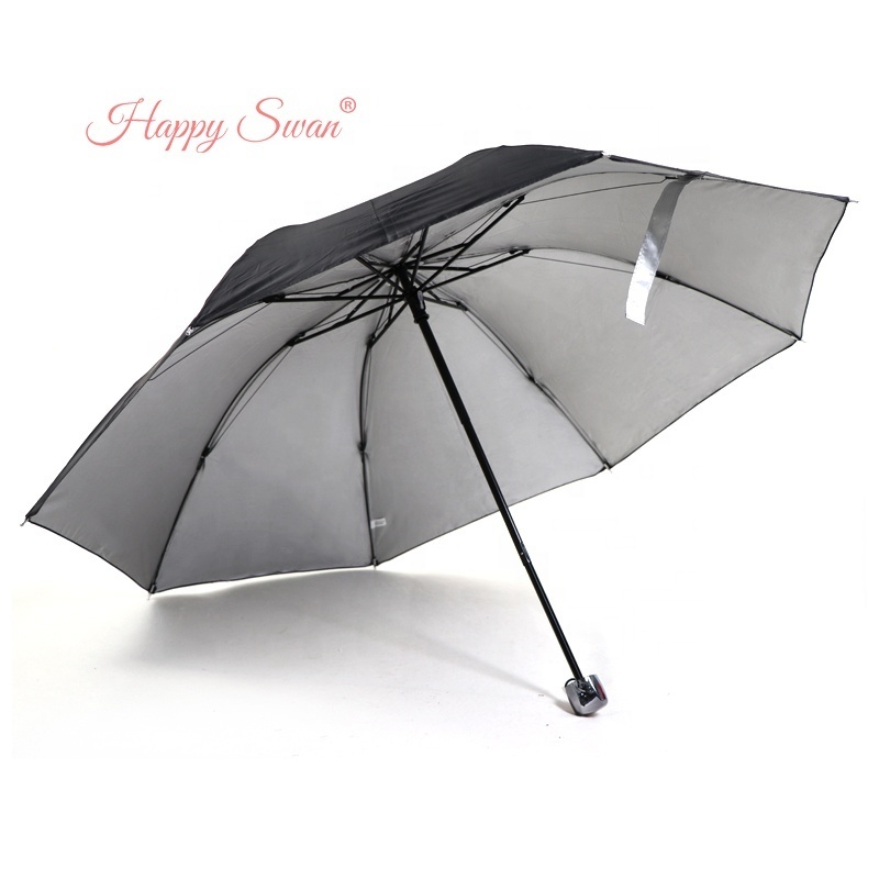 Happy Swan cheap wholesale gift umbrella black small fold umbrella for logo printing