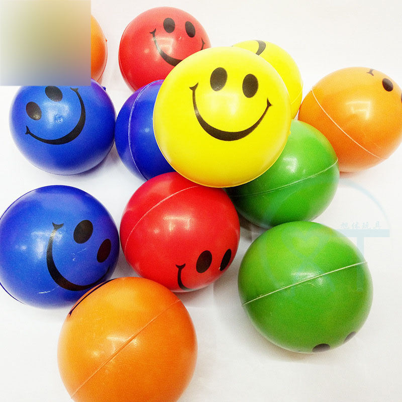 Mini Vent PU Foam Colored Smile Funny Face Stress Ball Stretchy Stress Relief Fidget Squishies Squeeze Toys for Kid