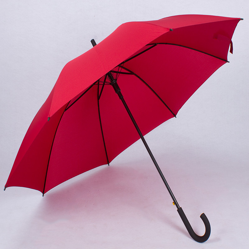 High Quality Automatic Open J Handle Straight Umbrella 16K Outdoor Windproof Customized Printing Logo Stick Umbrella