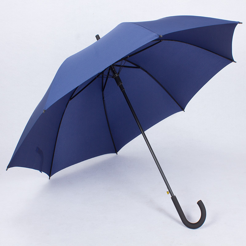 High Quality Automatic Open J Handle Straight Umbrella 16K Outdoor Windproof Customized Printing Logo Stick Umbrella