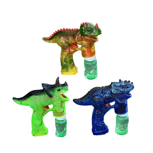 Toy Dinosaur Bubble Gun With Led Flash Light Up Sound And Soap Bubble Water