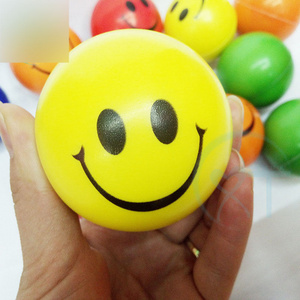 Mini Vent PU Foam Colored Smile Funny Face Stress Ball Stretchy Stress Relief Fidget Squishies Squeeze Toys for Kid