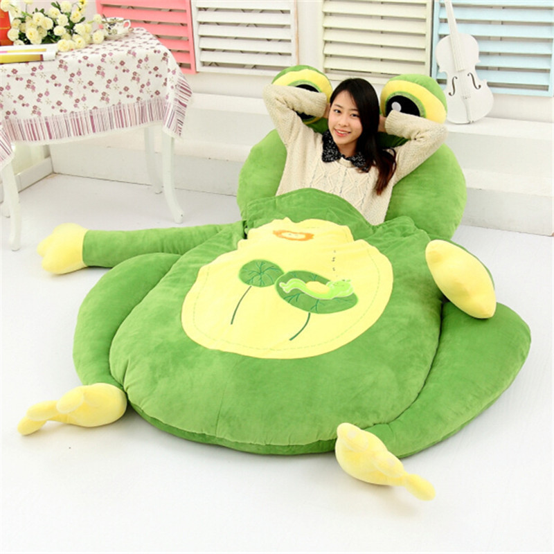 Lazy bed cute adults big bear frog cat sleeping bag mat sofa bed animal giant teddy bear bed bear giant stuffed animal toys