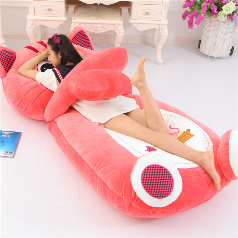 Lazy bed cute adults big bear frog cat sleeping bag mat sofa bed animal giant teddy bear bed bear giant stuffed animal toys