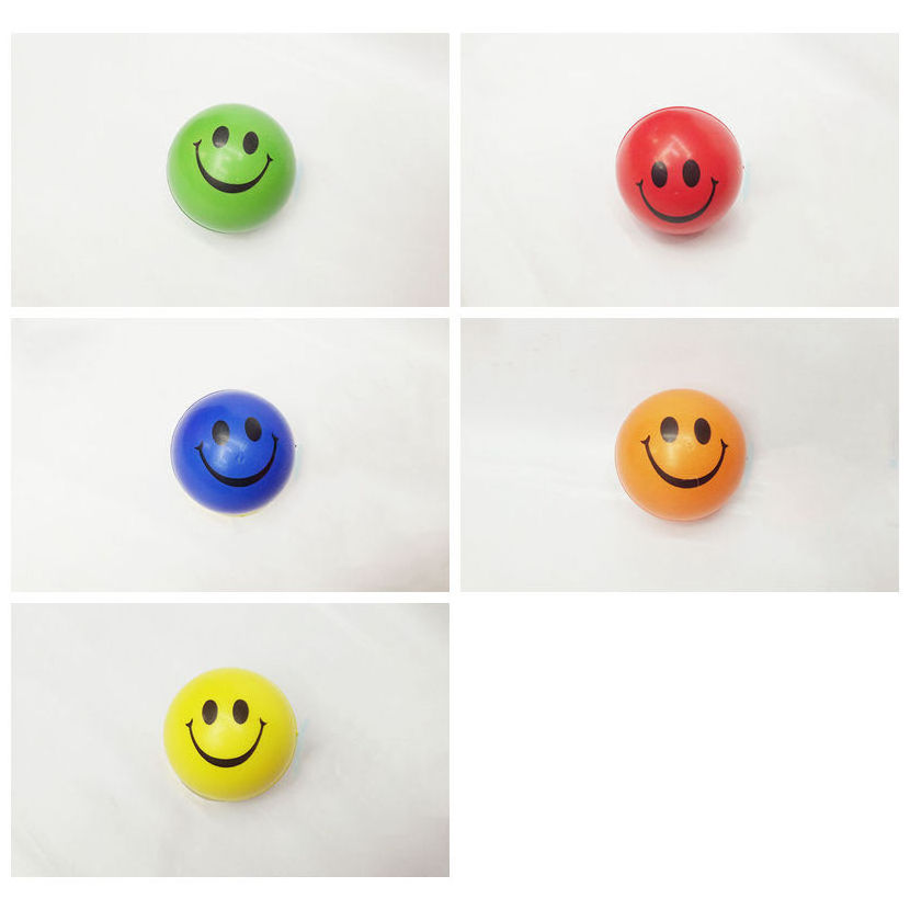 Mini Vent PU Foam Colored Smile Funny Face Stress Ball Stretchy Stress Relief Fidget Squishies Squeeze Toys for Kid